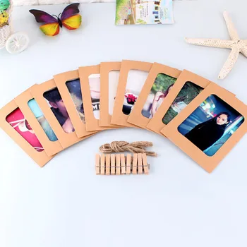 10Pcs 3Inch DIY Photo Frame Hanging Wall Kraft Paper Photos Picture Frame Album+Rope+Clips Set For Family Decoration
10Pcs 3Inch DIY Photo Frame Hanging Wall Kraft Paper Photos Picture Frame Album+Rope+Clips Set For Family Decoration
