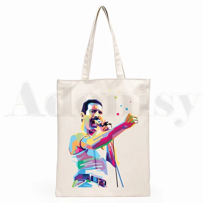 Сумка для покупок Freddie Mercury Queen Band Graphic модная повседневная сумка в стиле хип хоп с