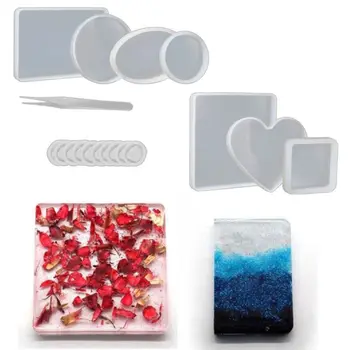 18Pcs Handmade Coaster Silicone Resin Mold Round Square Rectangle Heart Oval Bottom DIY Molds Kit Jewelry Making Tools
18Pcs Handmade Coaster Silicone Resin Mold Round Square Rectangle Heart Oval Bottom DIY Molds Kit Jewelry Making Tools