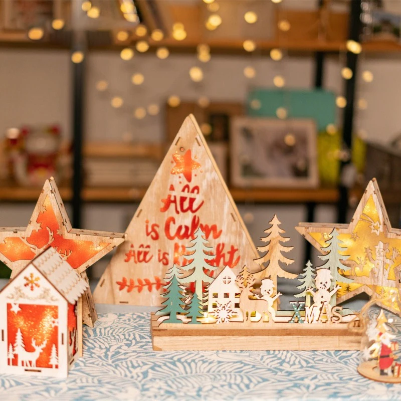 LED Wooden Decorative Lights Green Wooden Ornaments Small Night Light Five-pointed Star Modeling lights Decoration Christmas Gif 
LED Wooden Decorative Lights Green Wooden Ornaments Small Night Light Five-pointed Star Modeling lights Decoration Christmas Gif