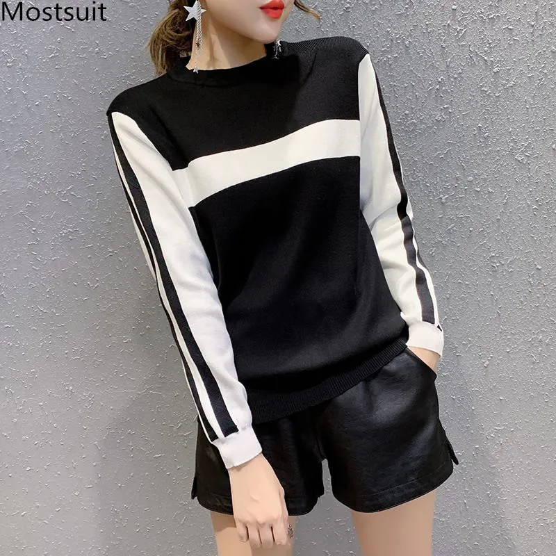 Striped Knitted Sweater Women Winter Autumn Long Sleeve Pullover Loose Tops Korean Ladies Thin Sweaters Sueter Mujer Invierno 2019
Striped Knitted Sweater Women Winter Autumn Long Sleeve Pullover Loose Tops Korean Ladies Thin Sweaters Sueter Mujer Invierno 2019