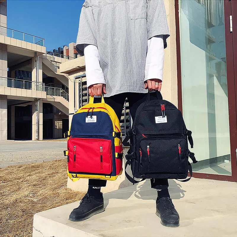2019 New Style Korean-style High School Students Men And Women Cool Matching Color Backpack Fashion Cool Multi-pockets Zipper Sc
2019 New Style Korean-style High School Students Men And Women Cool Matching Color Backpack Fashion Cool Multi-pockets Zipper Sc