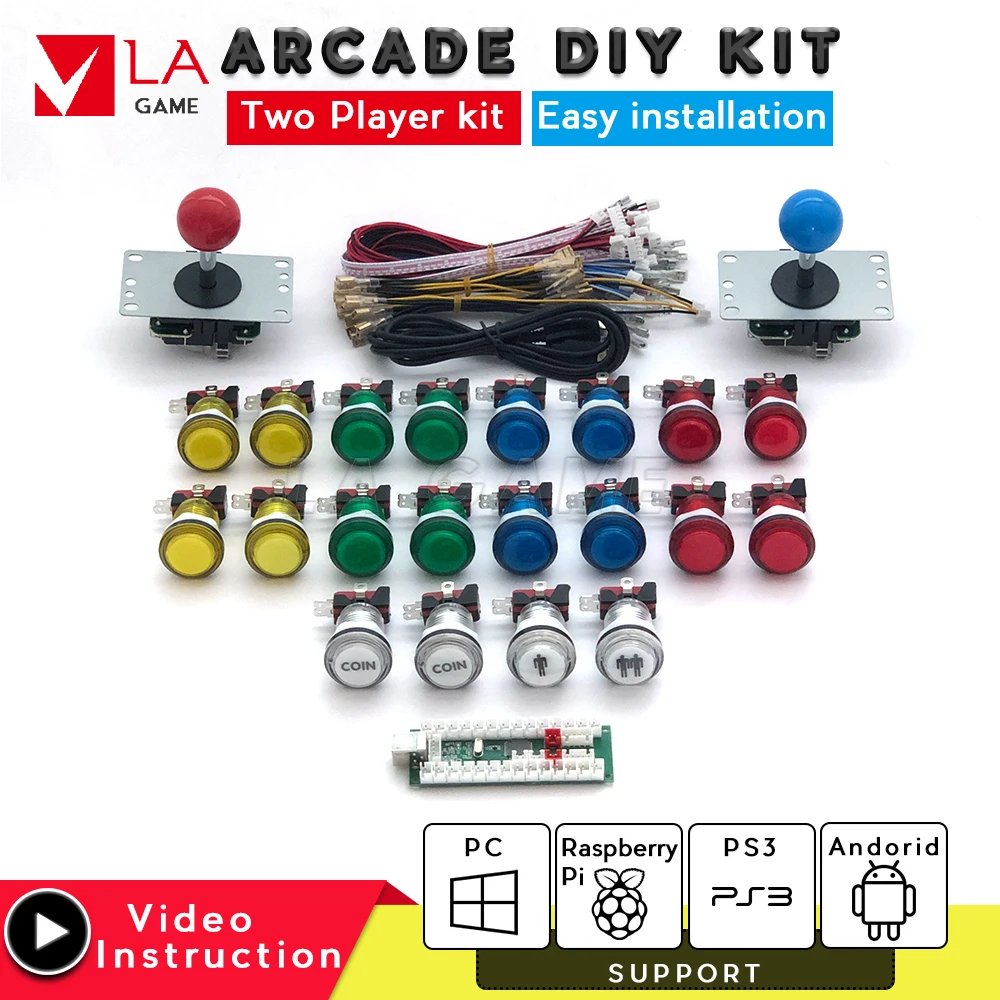 2 player arcade kit placa zero delay usb to PC Rasberry PI arcade machine sanwa joystick led push button for mame jamma project
2 player arcade kit placa zero delay usb to PC Rasberry PI arcade machine sanwa joystick led push button for mame jamma project