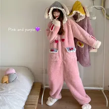 Autumn Winter Coral Velvet Sweet and Lovely Thickened Rabbit Ear Pocket One-piece Pajamas Hooded Bow Lace Cute Pink Sleepwear
Autumn Winter Coral Velvet Sweet and Lovely Thickened Rabbit Ear Pocket One-piece Pajamas Hooded Bow Lace Cute Pink Sleepwear