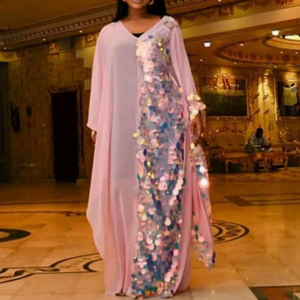 Pink Loose Sequins Women Long Dress Summer Chiffon Sexy Prom Party Dresses African Elegant Maxi Vestidos De Fiesta De Noche
Pink Loose Sequins Women Long Dress Summer Chiffon Sexy Prom Party Dresses African Elegant Maxi Vestidos De Fiesta De Noche