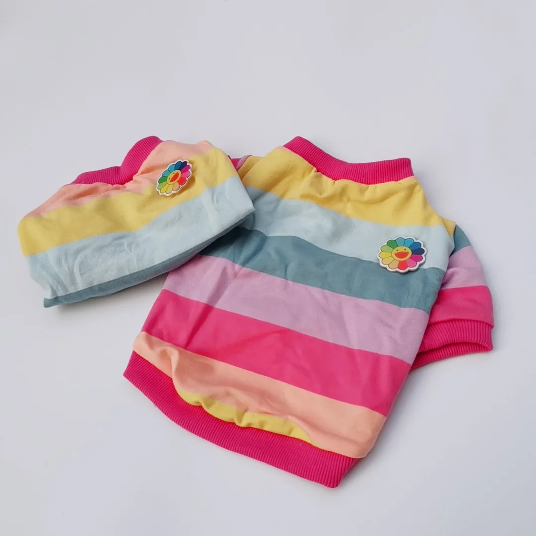 Pet clothes Colorful Striped dog hoodie for small pets french bulldog ropa de perritas verano pug
Pet clothes Colorful Striped dog hoodie for small pets french bulldog ropa de perritas verano pug