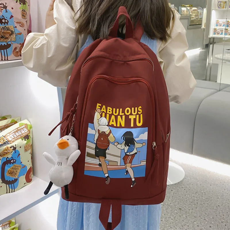 New Minority Design Bag Solid Color Cartoon Student Teenage Girl Schoolbag Large Capacity Waterproof Women Lovely Backpack
New Minority Design Bag Solid Color Cartoon Student Teenage Girl Schoolbag Large Capacity Waterproof Women Lovely Backpack