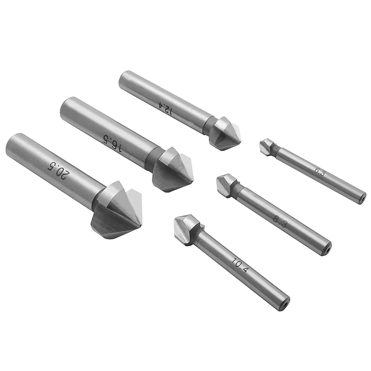 6Pcs 3 Flute Countersink Drill Bit Set 90 Degree HSS Wood Steel Chamfer Cutter Tool Milling Tool 6.3/8.3/10.4/12.4/16.5/20.5mm
6Pcs 3 Flute Countersink Drill Bit Set 90 Degree HSS Wood Steel Chamfer Cutter Tool Milling Tool 6.3/8.3/10.4/12.4/16.5/20.5mm