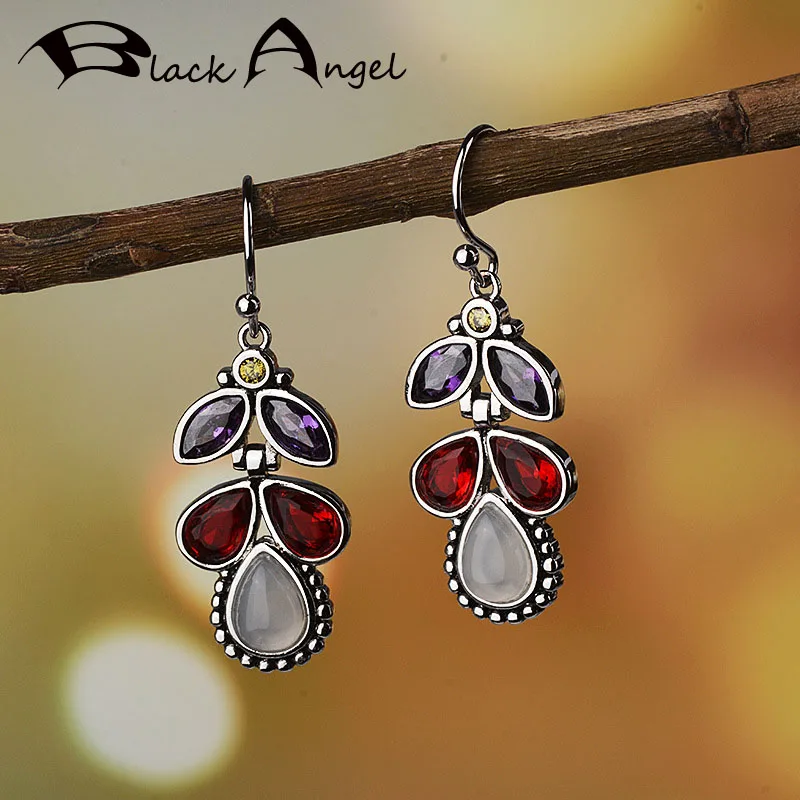BLACK ANGEL Fashion Colorful Gemstone Moonstone Drop Earrings for Women Water Drop Shaped Female 925 Silver Jewelry Gift
BLACK ANGEL Fashion Colorful Gemstone Moonstone Drop Earrings for Women Water Drop Shaped Female 925 Silver Jewelry Gift