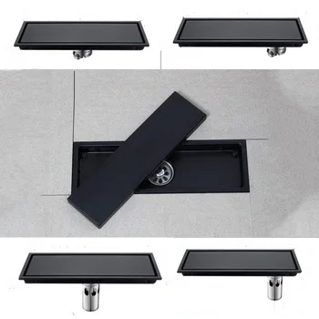 30X11 Cm Anti-Odor Matt Black 304 Stainless Steel Floor Drain Bathroom Tile Insert Shower Quick Drain Invisible Floor Drain
30X11 Cm Anti-Odor Matt Black 304 Stainless Steel Floor Drain Bathroom Tile Insert Shower Quick Drain Invisible Floor Drain