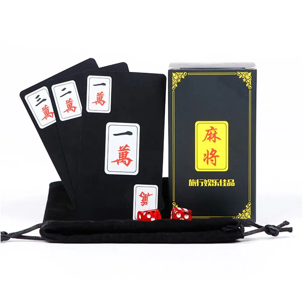 144PCS Card Chinese Mahjong Playing Cards Matte Plastic Waterproof Travel Game Pokers Set Accessories For Indoor Outdoor Use | Спорт и