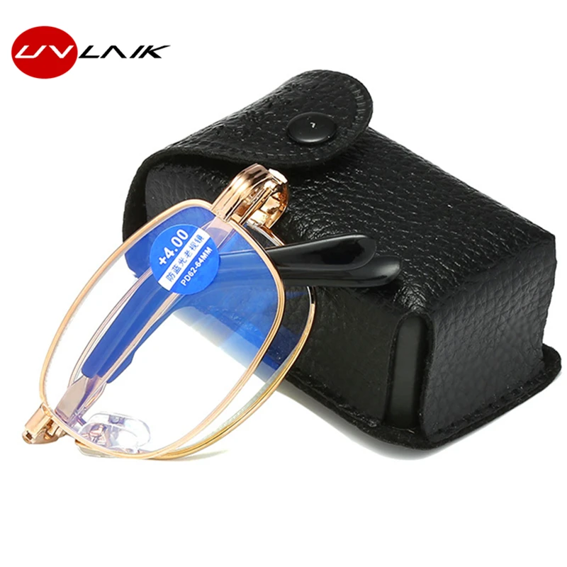 UVLAIK Anti-blue Ray Reading Glasses Women's Blue Light Blocking Glasses Metal Folding Portable Presbyopic Eyewears With Box
UVLAIK Anti-blue Ray Reading Glasses Women's Blue Light Blocking Glasses Metal Folding Portable Presbyopic Eyewears With Box