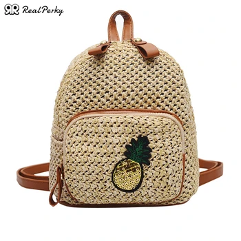 Women Casual Shoulders Backpack Female Bohemian Hit Color Handmade Woven Straw Bags Ladies Small Fashion Beach Shoulder Bags 
Women Casual Shoulders Backpack Female Bohemian Hit Color Handmade Woven Straw Bags Ladies Small Fashion Beach Shoulder Bags