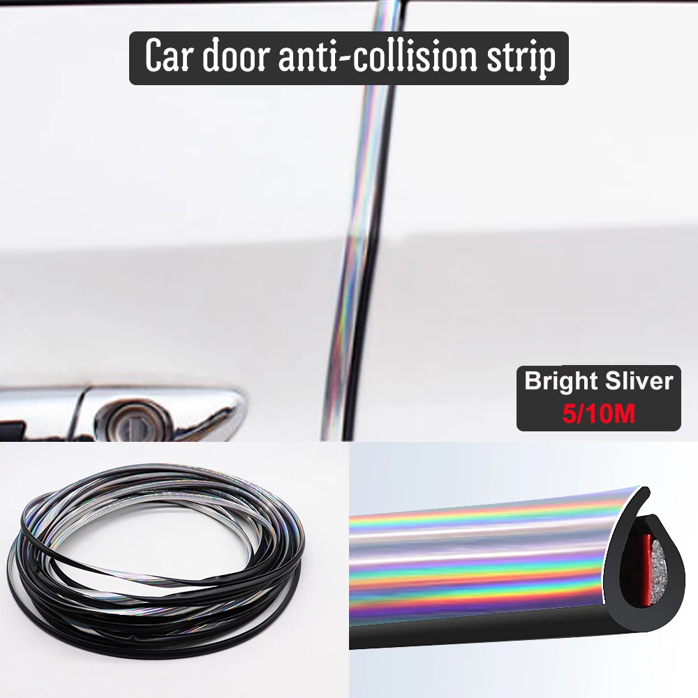 5M/10M Car Door Protector Anti-Collision Strip Bright Silver Door Edge Anti-Scratch Sticker chrome Trim Safety Seal Protection 
5M/10M Car Door Protector Anti-Collision Strip Bright Silver Door Edge Anti-Scratch Sticker chrome Trim Safety Seal Protection
