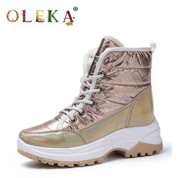OLEKA Warm Winter Winter Boots Women Platform Metal Decoration Round Toe Boots Fashion Style Snow Boots Warm Faux Wool New 
OLEKA Warm Winter Winter Boots Women Platform Metal Decoration Round Toe Boots Fashion Style Snow Boots Warm Faux Wool New
