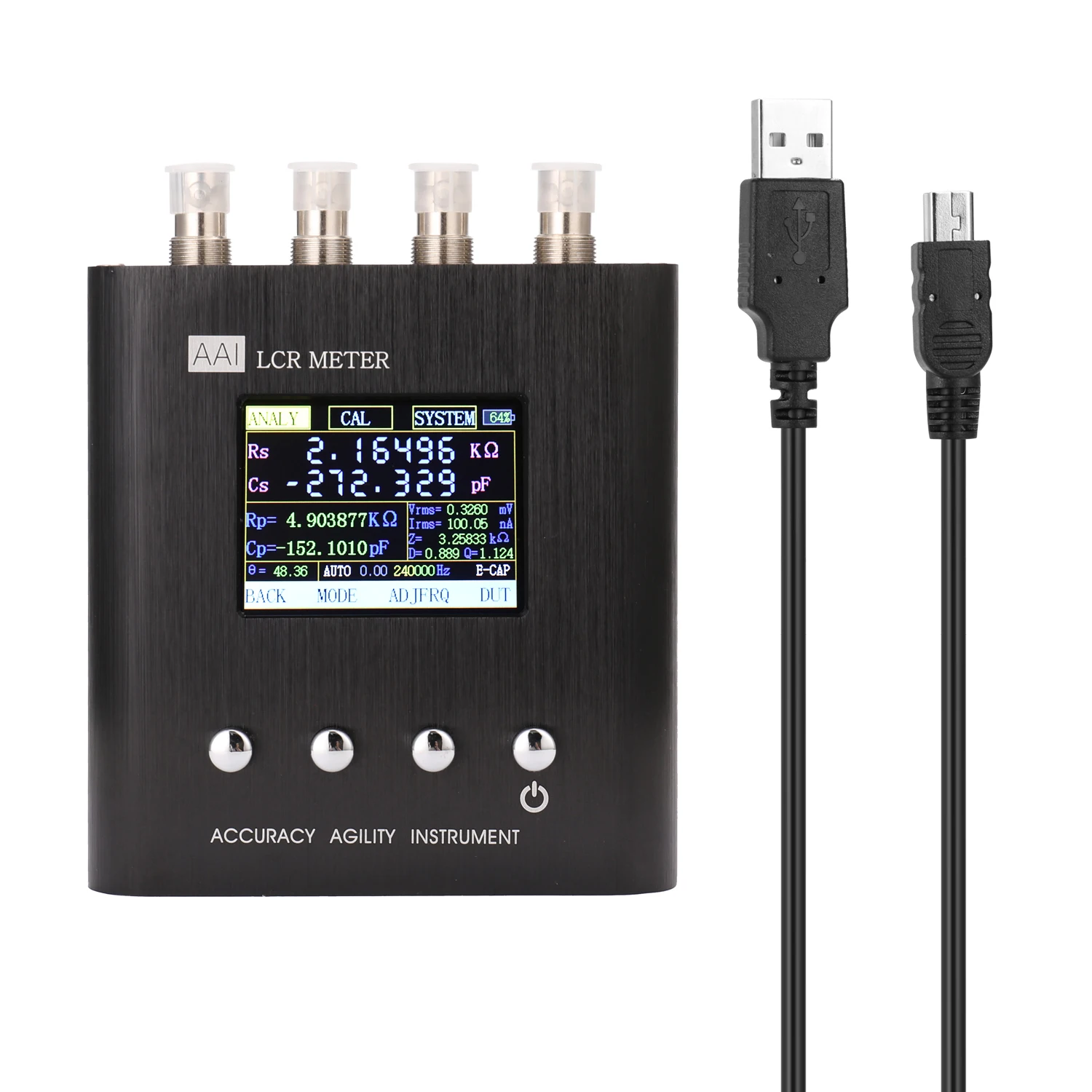 50Hz~100KHz-24 Frequency Points 2.4 Inch TFT Screen Handheld Tool LCR Meter Digital Bridge Impedance Tester Measuring Measure
50Hz~100KHz-24 Frequency Points 2.4 Inch TFT Screen Handheld Tool LCR Meter Digital Bridge Impedance Tester Measuring Measure
