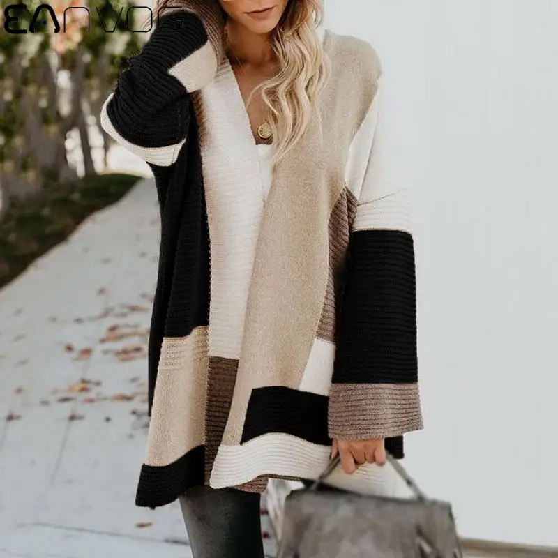 Autumn and Winter Ladies Irregular Square Stitching Sweater Cardigan Contrast Color Hooded Comfortable Knitted Cardigan Coat
Autumn and Winter Ladies Irregular Square Stitching Sweater Cardigan Contrast Color Hooded Comfortable Knitted Cardigan Coat