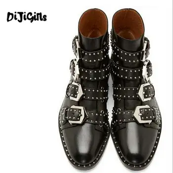 DIJIGIRLS Genuine leather Motorcycle boots Biker Shoes Women Suede Pointed Snow Boots Shoe Famous Designer Woman Flats Punk
DIJIGIRLS Genuine leather Motorcycle boots Biker Shoes Women Suede Pointed Snow Boots Shoe Famous Designer Woman Flats Punk