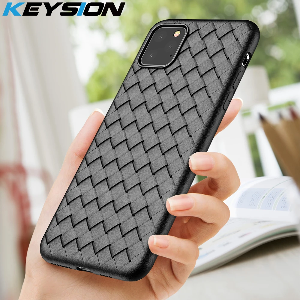 KEYSION супер мягкий силикон чехол для телефона iPhone 11 Pro Max 2019 Роскошная матовая сетка