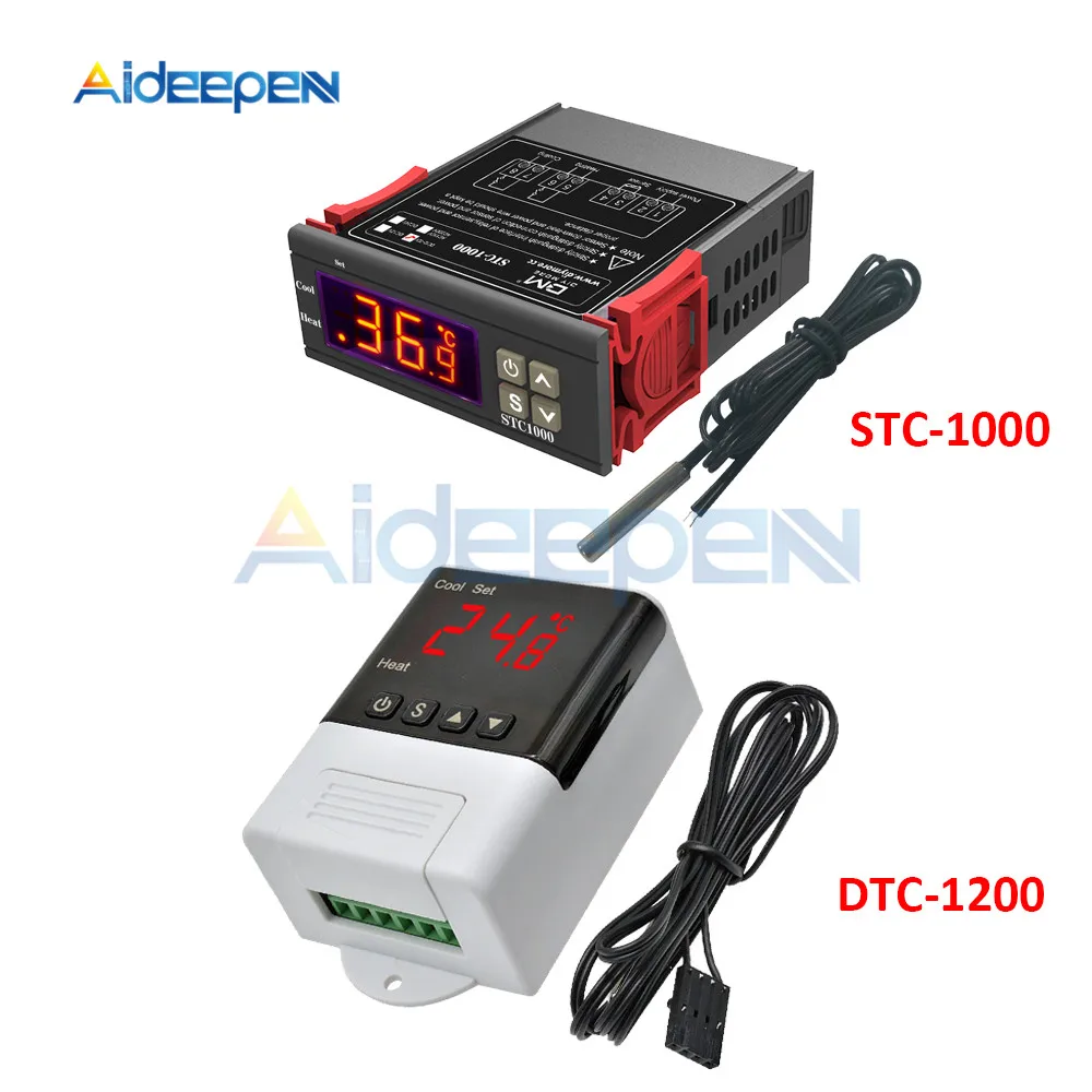 STC-1000 DTC-1200 110V 220V 12V 24V Digital Temperature Controller Thermoregulator Thermostat with Heater Cooler for Incubator
STC-1000 DTC-1200 110V 220V 12V 24V Digital Temperature Controller Thermoregulator Thermostat with Heater Cooler for Incubator