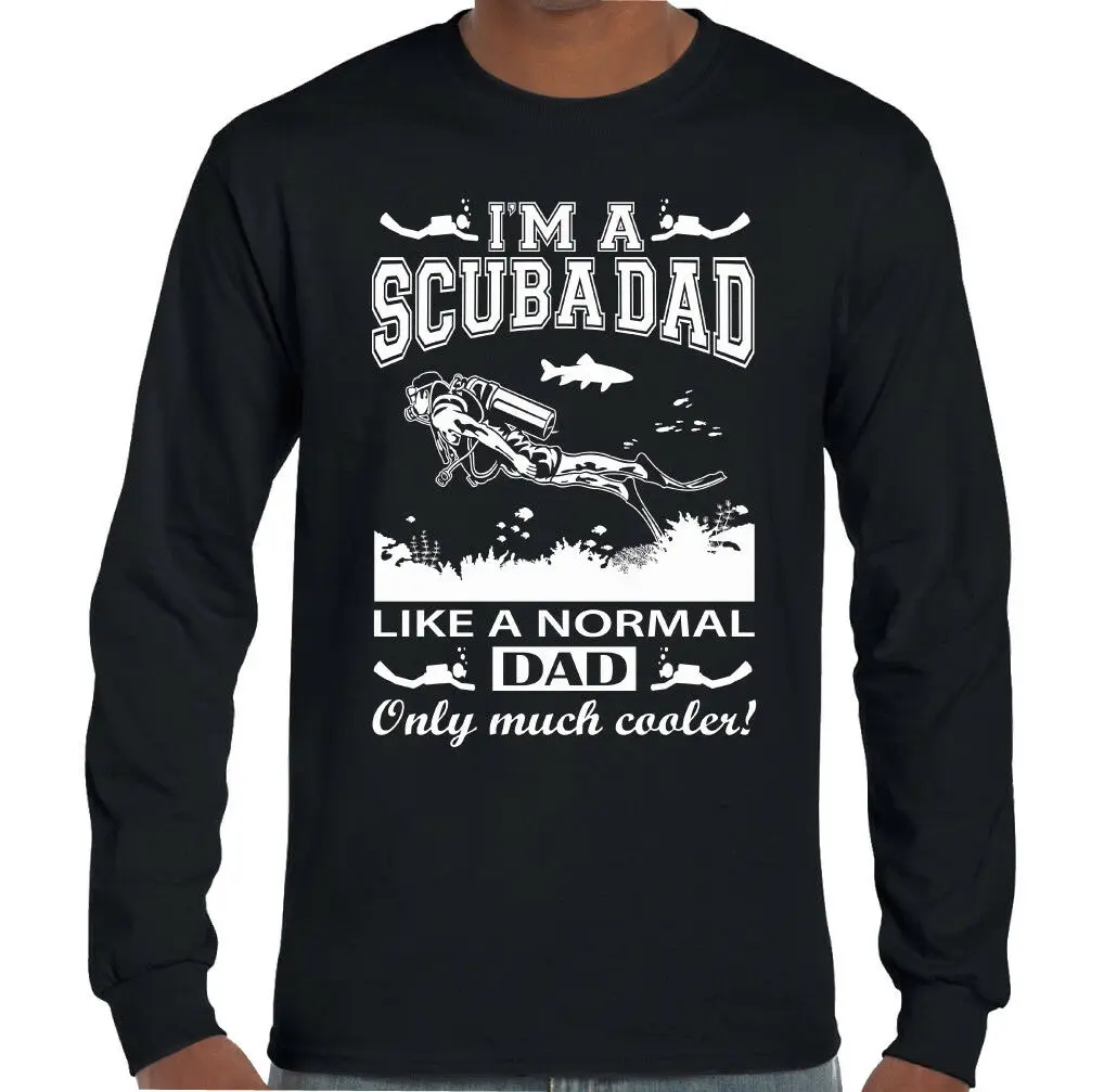 Фото Мужская забавная футболка с надписью I'm a Scuba Dad хлопковые рубашки в стиле