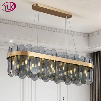 New Youlaike new modern chandelier lighting for dining room oval glass light fixtures luxury kitchen island hang lamps with led 
New Youlaike new modern chandelier lighting for dining room oval glass light fixtures luxury kitchen island hang lamps with led