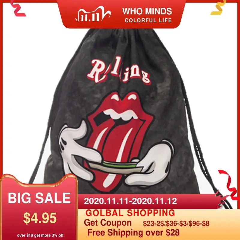 3D Printed Rolling Stoned Drawstring Bag Casual Softback Mochila Cuerda Harajuku Drawstring Backpack Women Men Modis String Bag
3D Printed Rolling Stoned Drawstring Bag Casual Softback Mochila Cuerda Harajuku Drawstring Backpack Women Men Modis String Bag
