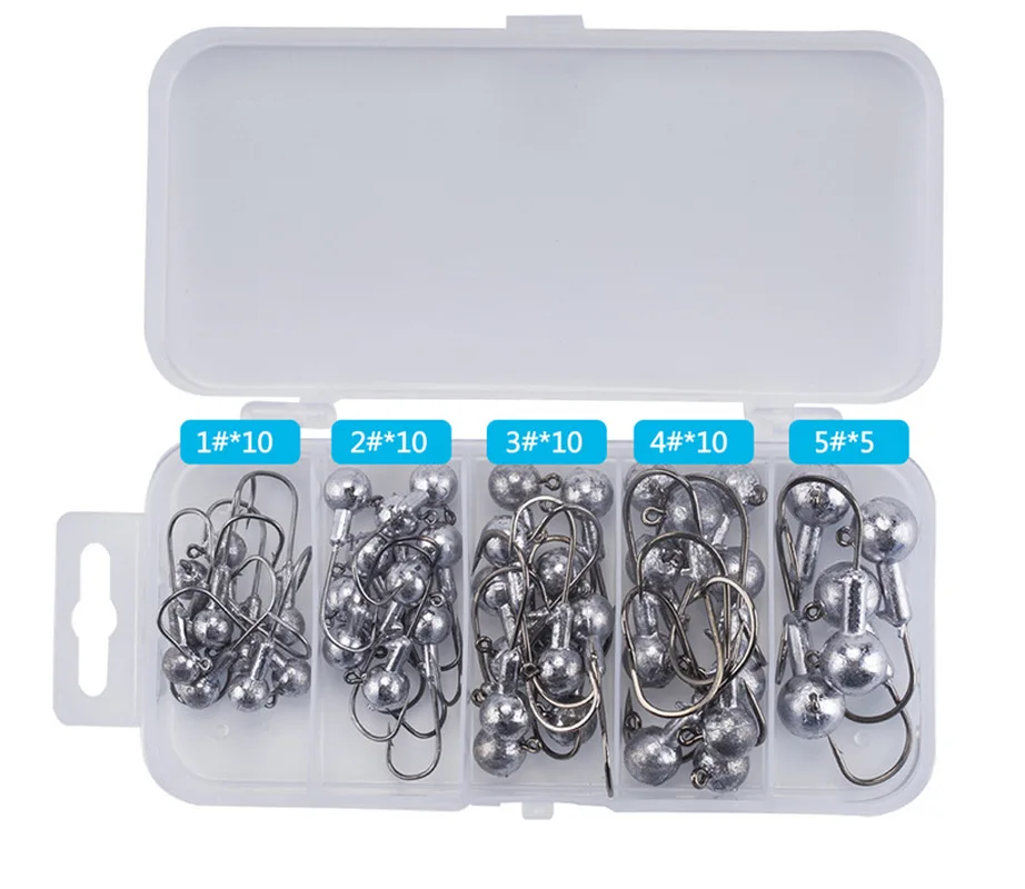 Hot Sell 45pcs/box Crank Lead Jig Head Barbed Sinking Hook 2g/3.5g/5g/7g/10g Soft Worm Bait Fishing Lure hook Tackle Accessories
Hot Sell 45pcs/box Crank Lead Jig Head Barbed Sinking Hook 2g/3.5g/5g/7g/10g Soft Worm Bait Fishing Lure hook Tackle Accessories