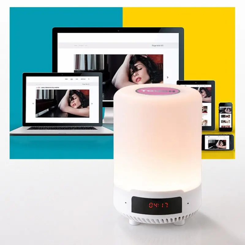 Touch Control Bluetooth Speaker With Dimmable LED Night Light Hands Free Call Subwoofer Clock
Touch Control Bluetooth Speaker With Dimmable LED Night Light Hands Free Call Subwoofer Clock