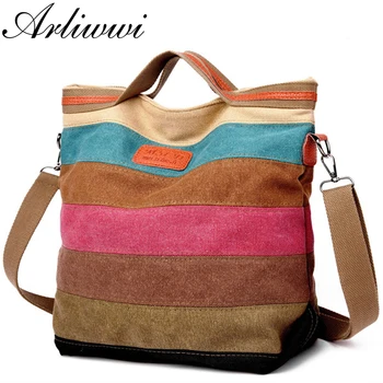 Arliwwi Brand Female Large Capacity Rainbow Color Canvas Handbags Durable Designer Colorful Individual Woman's Bag New F001
Arliwwi Brand Female Large Capacity Rainbow Color Canvas Handbags Durable Designer Colorful Individual Woman's Bag New F001