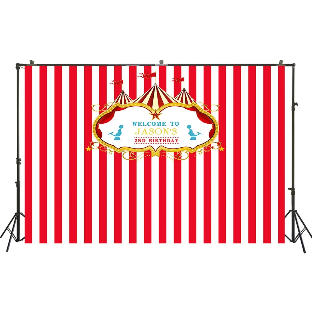 

HUAYI Photography Backdrops Birthday Photo Backdrop Circus Carnival Tent Baby Shower Party Decor Banner Photo Background W-323