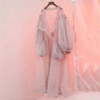 ZCWXM 2020 Spring Summer Large Lantern Sleeve Sunscreen Cardigan For Women Dot Mesh Transparent Double Pocket Long Coat Fashion
ZCWXM 2020 Spring Summer Large Lantern Sleeve Sunscreen Cardigan For Women Dot Mesh Transparent Double Pocket Long Coat Fashion