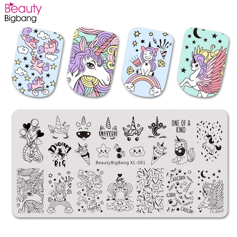 Beautybigbang Stamping Plates 6*12CM Stainless Steel Cute Cloud Star Unicorn Image Nail Art Stamping Plate Printing Pattern
Beautybigbang Stamping Plates 6*12CM Stainless Steel Cute Cloud Star Unicorn Image Nail Art Stamping Plate Printing Pattern