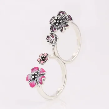 Authentic S925 Enamel Peach Blossom Flower With Crystal Rings For Women Wedding Party Gift fit Lady Fine Jewelry
Authentic S925 Enamel Peach Blossom Flower With Crystal Rings For Women Wedding Party Gift fit Lady Fine Jewelry