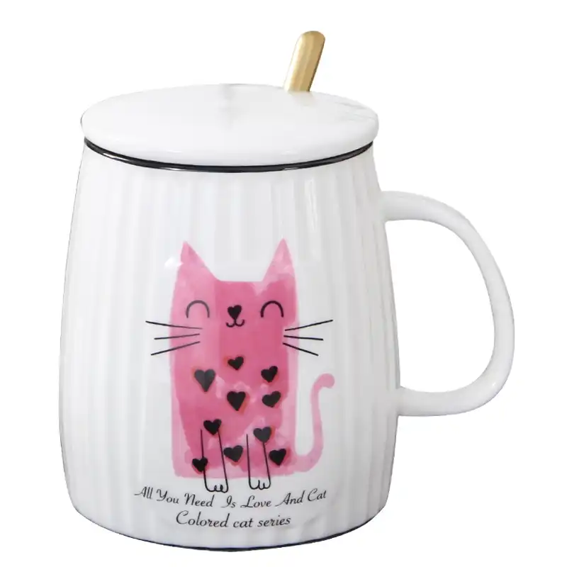 oussirro cute cat kitty creative ceramic mugs cup