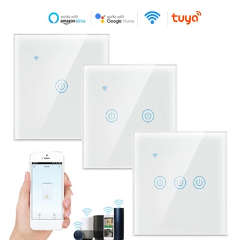 Tuya EU UK 1/2/3/4 Gang WiFi Smart Light Switch Panel Touch Sensor Smart Wall Switch Voice Work With Alexa Google Home
Tuya EU UK 1/2/3/4 Gang WiFi Smart Light Switch Panel Touch Sensor Smart Wall Switch Voice Work With Alexa Google Home