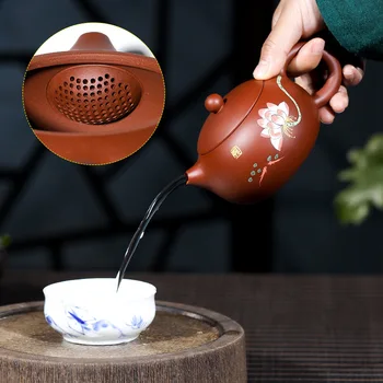 Yixing Dark-red Enameled Pottery Teapot Raw Ore Bright Red Robe Pure Full Manual Ball Hole Mud Painting Lotus Xi Shi Kettle
Yixing Dark-red Enameled Pottery Teapot Raw Ore Bright Red Robe Pure Full Manual Ball Hole Mud Painting Lotus Xi Shi Kettle