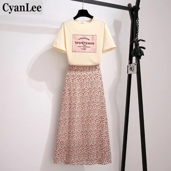2 Piece Set Women 2020 Summer New Casual O-neck Letter T-shirt Tops And Skirt Print Chiffon Fashion Mid-Calf Set 2 Pcs Girl Set
2 Piece Set Women 2020 Summer New Casual O-neck Letter T-shirt Tops And Skirt Print Chiffon Fashion Mid-Calf Set 2 Pcs Girl Set