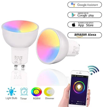 GU10 5W WiFi Smart APP RGBW LED Light Downlight Bulb Remote Control Work with Alexa echo Google Home IFTTT Assistant AC85-265V
GU10 5W WiFi Smart APP RGBW LED Light Downlight Bulb Remote Control Work with Alexa echo Google Home IFTTT Assistant AC85-265V