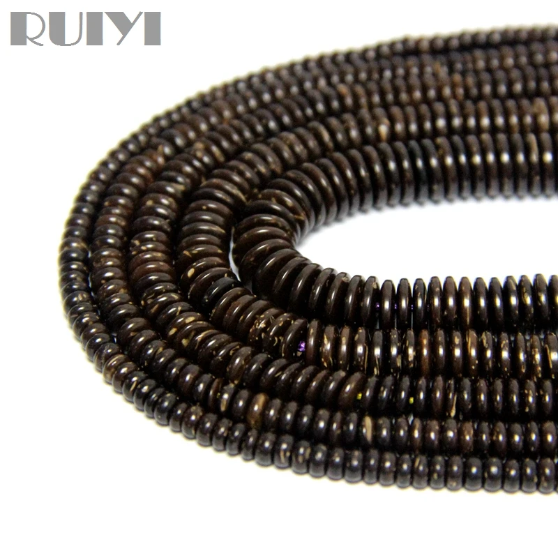 Натуральные кокосовые бусины Ruiyi круглой формы с коричневым диском маленькие