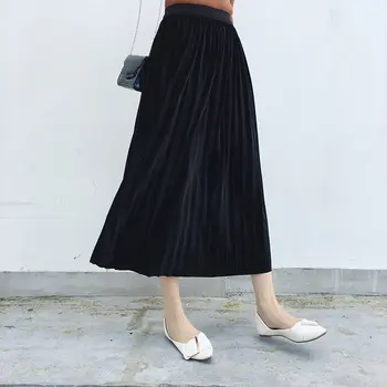 Velvet Skirts Womens Faldas Mujer Moda 2020 Fashion Elastic High Waist Maxi Pleated Long Midi Saias Jupe Women's Winter Skirt
Velvet Skirts Womens Faldas Mujer Moda 2020 Fashion Elastic High Waist Maxi Pleated Long Midi Saias Jupe Women's Winter Skirt