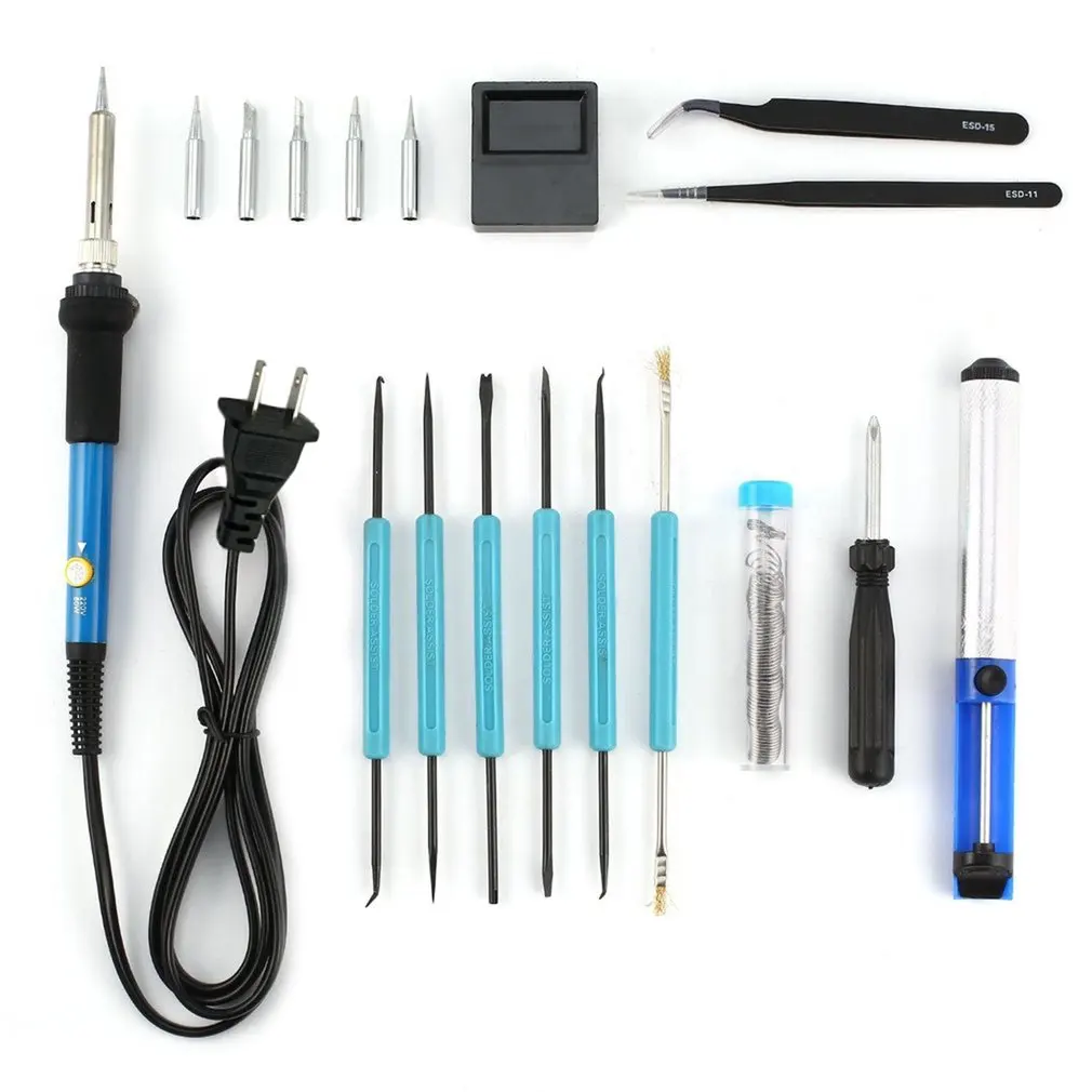 110V Portable 60W Adjustable Electric Temperature Gun Welding Soldering Iron Tools Kit With Carrying Bag & Multiple Tips Type
110V Portable 60W Adjustable Electric Temperature Gun Welding Soldering Iron Tools Kit With Carrying Bag & Multiple Tips Type