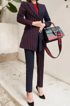 2 Piece Set Women Work OL Pant Suits Double Breasted Slim Fashion Striped Blazer Jacket + Zipper Trousers Office Lady Suit
2 Piece Set Women Work OL Pant Suits Double Breasted Slim Fashion Striped Blazer Jacket + Zipper Trousers Office Lady Suit