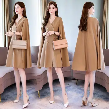 Autumn Runway Fashion Women Black Khaki Cape Coats Button Sexy Double-Breasted Cloak Coats Lady Fashion Sexy Clothing
Autumn Runway Fashion Women Black Khaki Cape Coats Button Sexy Double-Breasted Cloak Coats Lady Fashion Sexy Clothing