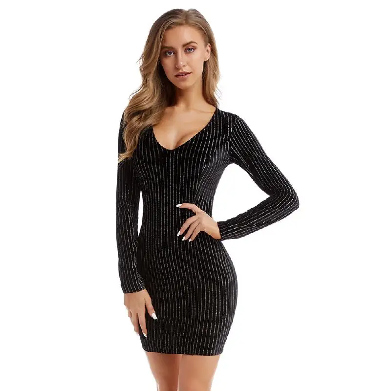 Bikitique Black Buttock Dress Deep V Neck Long Sleeve Tight Party Dress Women Velvet Club Vintage Sexy Dress Casual Vestidos
Bikitique Black Buttock Dress Deep V Neck Long Sleeve Tight Party Dress Women Velvet Club Vintage Sexy Dress Casual Vestidos