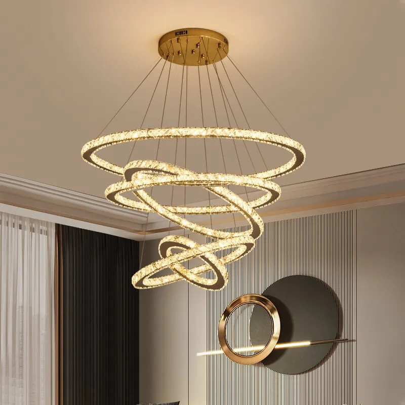 Gold Modern Chandeliers Led Indoor Lustre Chandeliers Lighting Circle 5Ring Chandelier Light Living Room Dining Room Bedroom
Gold Modern Chandeliers Led Indoor Lustre Chandeliers Lighting Circle 5Ring Chandelier Light Living Room Dining Room Bedroom