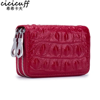 CICICUFF Alligator Pattern Credit Card Holder Genuine Leather Women RFID Double Zipper Cardholder Business Card Organizer Case
CICICUFF Alligator Pattern Credit Card Holder Genuine Leather Women RFID Double Zipper Cardholder Business Card Organizer Case