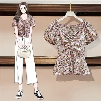2020 New Style Puff Sleeve Short Tops Women Chubby Mm Summer Non-Mainstream Pleated Square Collar Frilled Blouse
2020 New Style Puff Sleeve Short Tops Women Chubby Mm Summer Non-Mainstream Pleated Square Collar Frilled Blouse