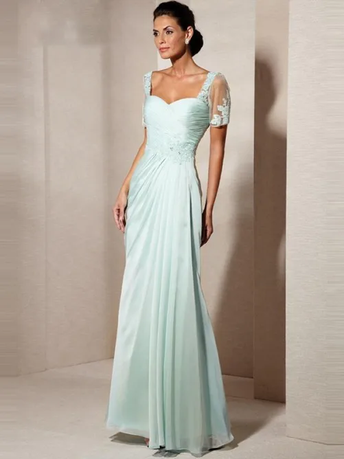 Charming Floor Length Chiffon Short Sleeve Mother Of The Bride Dresses A-line Evening Formal Dress With Sleeves
Charming Floor Length Chiffon Short Sleeve Mother Of The Bride Dresses A-line Evening Formal Dress With Sleeves
