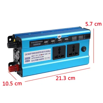 3000W Inverter DC 12V 24V 48V To AC 220V Power Voltage Convertor Transformer Solar Power Inverter Double LCD Display 4USB
3000W Inverter DC 12V 24V 48V To AC 220V Power Voltage Convertor Transformer Solar Power Inverter Double LCD Display 4USB